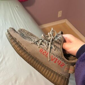 Yeezy Boost 350 V2 Grey with Red SPLY-350 Accents